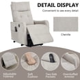 thumbnail image 7 of Power Lift Recliner Chair for Elderly with Massage and Heat, Electric Lift Recliner Single Sofa with USB Charge Port and Side Pockets for Living Room, Beige, 7 of 7