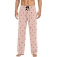 thumbnail image 2 of FREEAMG Pink Strawberry Pajama Pants for Men, Men's Separate Bottoms, Pure Cotton Comfortable Lounge Pants for Men（541）, 2 of 7