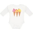 thumbnail image 3 of Inktastic 3 Scoops of Ice Cream Girls Long Sleeve Baby Bodysuit, 3 of 5
