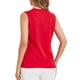 thumbnail image 3 of INSPIRAR CHIC Blusas de Trabajo de Cuello en V Sin Mangas con Pliegues Frontales para Mujeres XL Rojas, 3 of 5