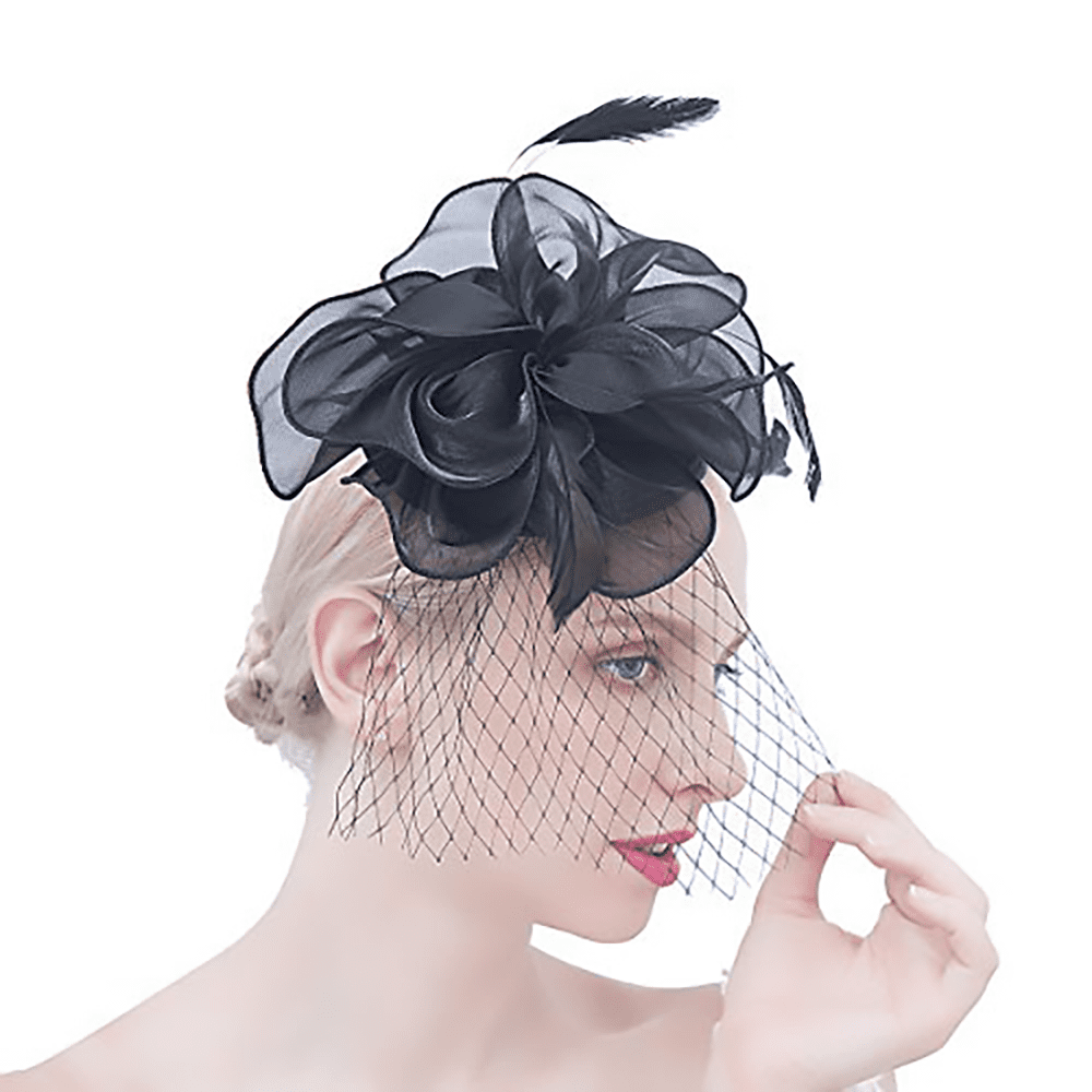Adult Black Fascinators Hat for Tea Party Church Feathers Kentucky