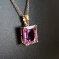 thumbnail image 2 of Pendentif Améthyste Violet, Pierre de Naissance de Février, Cadeau de Noël, Améthyste Octogonale, 2 of 3