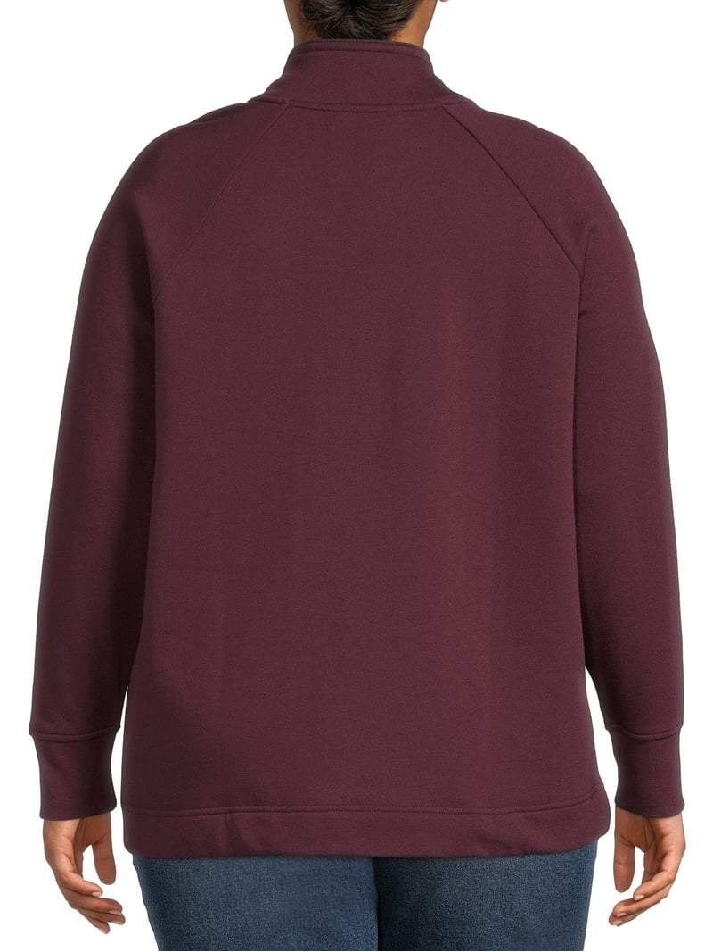 Terra & Sky Women's Plus Size Quarter-Zip Sweatshirt