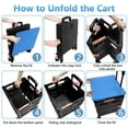 thumbnail image 6 of FELiCON Foldable Utility Cart with 4 Rotate Wheels, Black/Blue, 6 of 7