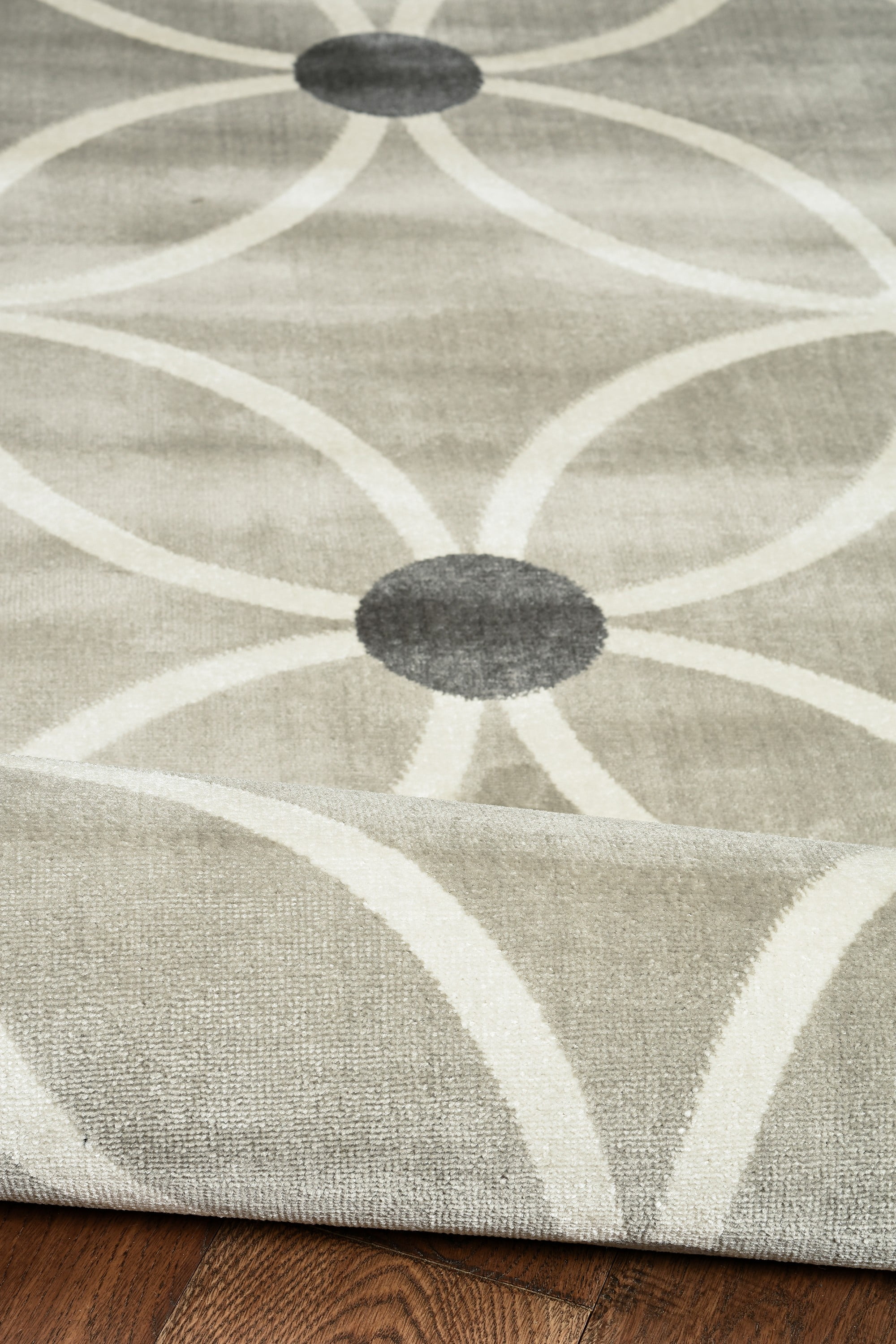 Vintage Tangram Rug Grey 8x10 Soft Microfiber Polyester Distressed Design