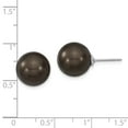 thumbnail image 2 of White Sterling Silver Earring Ball Women'S Shell Bead Pearls Black 12 To 13 mm (Range), 2 of 2