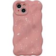 thumbnail image 5 of Étui pour iPhone 13 Pro Max, Couleur Unie Mignonne Forme Ondulée Bouclée Antichoc TPU Pare-Chocs Étui de Téléphone, 5 of 5