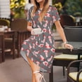 thumbnail image 3 of Naloa cute pink axolotl Print Womens Summer A-Line Dress with Pockets,Short Sleeve Dresses,Flowy Beach Swing Dress for Vacation Travel, 3 of 6