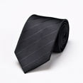 thumbnail image 4 of Xfvqtps Tie for Men Classic Neckties Soild Color 3.15" for Formal Dress Business Stripes Black, 4 of 5