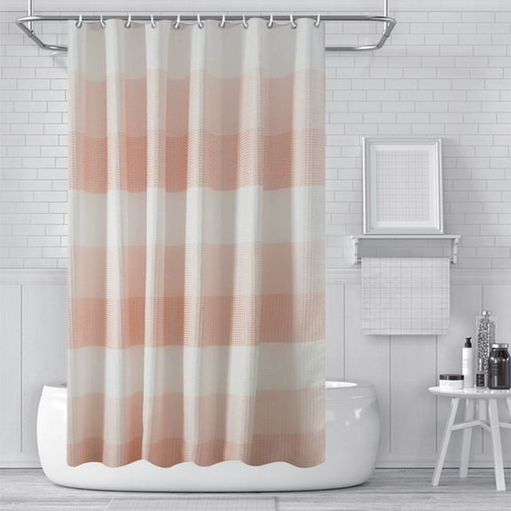 WWG Weave Shower Curtain with 12 Hooks 71x71 Inch Heavy Duty Polyester Fabric Bathroom Curtain Set Water Repellent with Weighted Hem