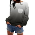 thumbnail image 3 of qolati Womens Oversized Sweatshirts Lightweight Striped Color Block Crewneck Long Sleeve Shirts 2024 Fall Pullover Tops with Pocket, 3 of 7