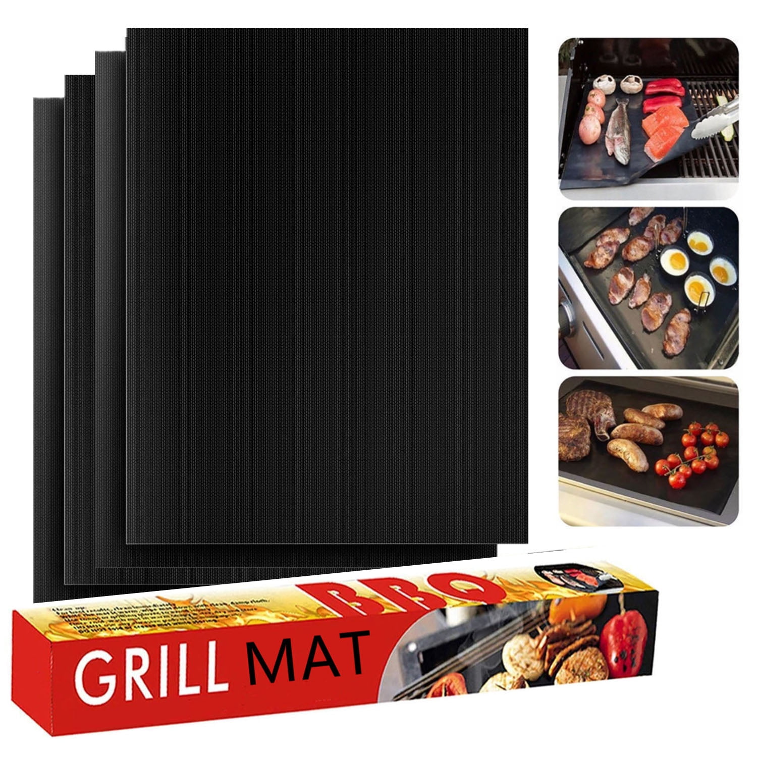Grill Mat Reusable,Easy to Clean Set of 5 Non Stick BBQ Grill Mats 