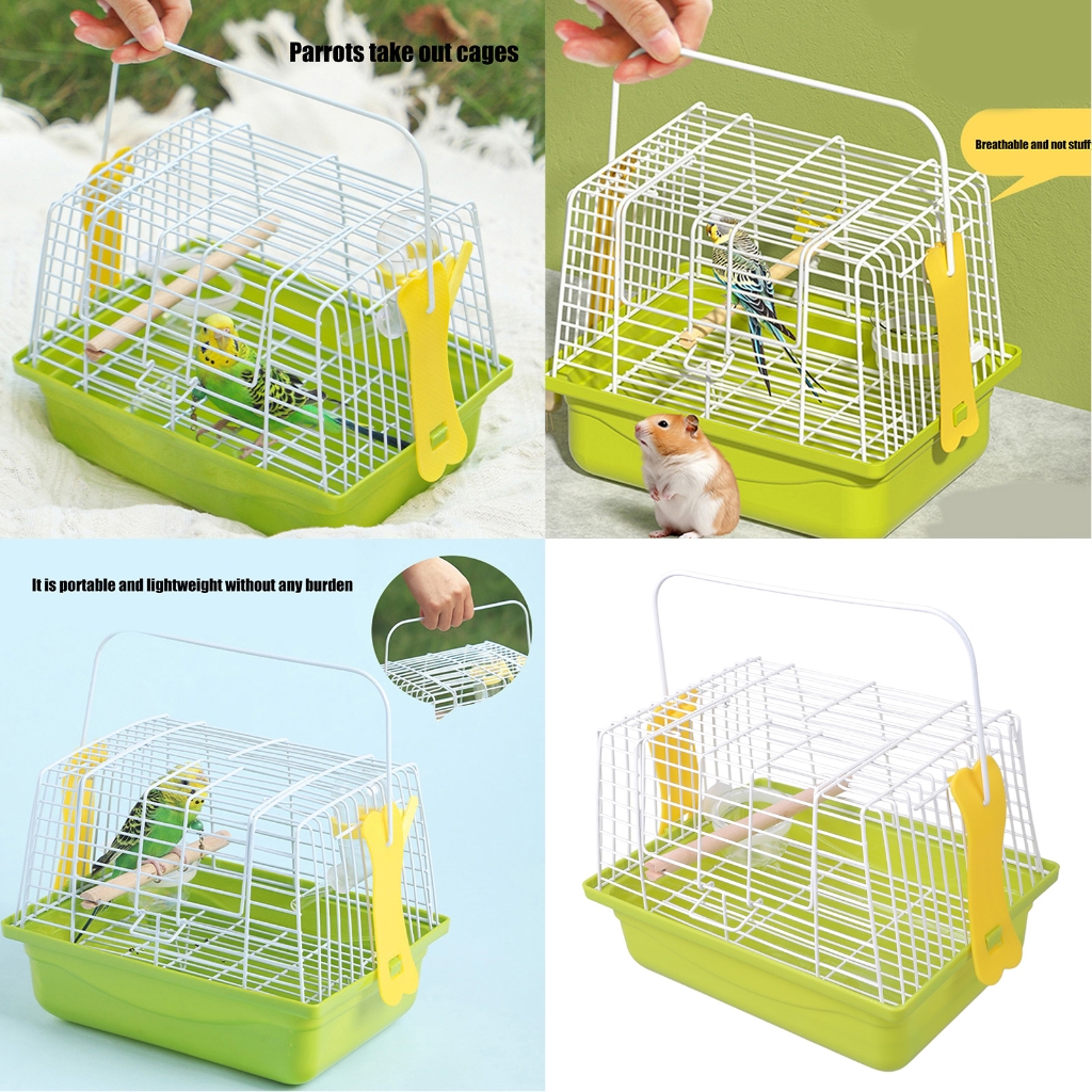 Iron Wire Travel Use Bird Cage With Perch And Easy Maintenance Design For Small Birds