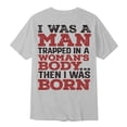 thumbnail image 5 of Creative 2D Printed "I WAS A MAN TRAPPED IN A ..." Mens T Shirt Casual Blouse Soft Tops For Men Solid Color Blouse For Men Daily Wear,L,Light Gray, 5 of 6