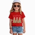 thumbnail image 2 of sdbrld Christmas Shirts for Kids Girl Xmas Cute Graphic Tshirts Cartoon Short Sleeved Tee Tops Red Sizes 9-10 Years, 2 of 6