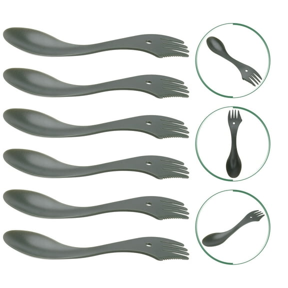 MLINS  6 Pcs Forks Silverware Spoon Plastic Tableware Camping Travel