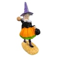 thumbnail image 4 of Clearance Sale! MASLVO Statues For Home Decor Halloween Decoration Witch Statue Witch With Dog Figurine Resin Desktop Ornaments Garden Shelf Tabletop Craft Halloween Party Supplies Fall Centerpieces, 4 of 8