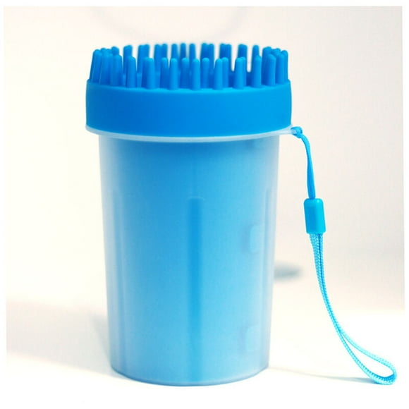 Dog Paw Cleaner, Portable Dog Paw Cleaner Washer Dog Paws Grooming Dog Paw Cleaner Brush with Towel Ideal for Active Dogs Blue 16X11cm