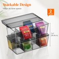 thumbnail image 3 of Lifewit 2 Pack Plastic Stackable Tea Bag Organizer, Divided Storage Bin Box for Kitchen Cabinets, Countertops, Pantry, Hold Coffee Pods, Sugar Packets, Condiments, 8 Sections, Black, 3 of 7