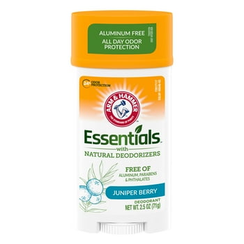 ARM & HAMMER Essentials Deodorant- Clean Juniper Berry- Wide Stick- 2.5oz- Made with Natural Deodorizers- Free From Aluminum, Parabens & Phthalates
