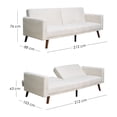 thumbnail image 2 of Ilios Innova | Sofá Cama Aren Tapizado en Lino Beige Diseño Nórdico con Respaldo Dividido Reclinable Brazos y Estructura de Madera Sólida Futón Moderno para Sala de Estar, 2 of 9