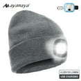 thumbnail image 7 of Unisex Beanie Hat with LED Light-AYAMAYA Acrylic Cap with USB Rechargeable Headlamp for Outdoor Hunting Camping Knitted Winter Warm Hats with Adjustable Brightness Bright Head Lamps for Men(Gray), 7 of 7