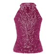 thumbnail image 4 of Playeras,Blusas y Tops,Ropa para Mujer Gráfico camisetas sin mangas para las mujeres Camisola sin mangas con cuello y parte inferior de lentejuelas para mujer (A, A), 4 of 6