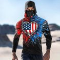 thumbnail image 1 of Viluyesy Mens Sun Shirt UV Protection with Face Mask, Printed Quick Dry Breathable Rash Guard Long Sleeve Shirt Black L, 1 of 6