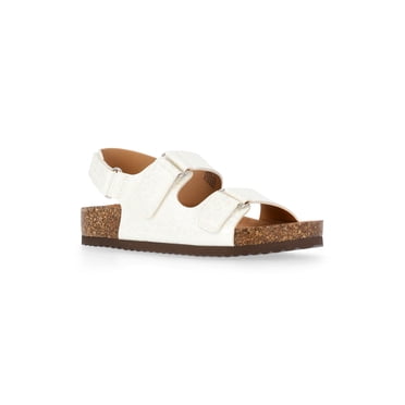 Wonder Nation Little and Big Girls' Double Buckle Footbed Sandals