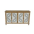 thumbnail image 6 of Living Room Cabinets Accent Cabinet with 4 Doors, Farmhouse Sideboard Buffet Cabinet with Storage, Modern Credenza Storage Cabinet with Wood Carved Floral Doors for Living Room, Dining Room, Entryway, 6 of 11