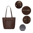 thumbnail image 4 of Alexis Bendel Brown Women’s Vegan Leather Chic Tote Handbag Purse, 4 of 5