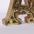 thumbnail image 2 of HANDMADE ECO-FRIENDLY "A" WOOD ALPHABET LETTER BLOCK FOR WALL MOUNT & TABLE TOP DÉCOR- , Natural-Gold Foil Color, Traditional Design, Letter Block For Study Room, Kids Room, Living Room, Hall, Offices, 2 of 5