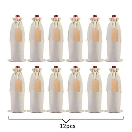 

solacol Linen Wine Bottle Bag Set Wine Bottle Set Linen Tag Red Wine Packaging Bag