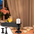 thumbnail image 7 of Black Candle Holder for Pillar Candles - 2 Pcs Rustic Candle Holders Set Metal Candle Stand Tall Retro Fall Pillar Candleholder for Halloween Easter Farmhouse Fireplace Home Table Centerpiece, 7 of 7