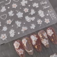 thumbnail image 3 of HPYFOI Hoja de stickers para uñas con flores blancas en relieve 5D, 3 of 6