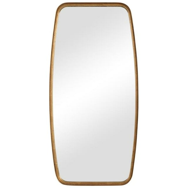 Benjara BM239254 Miroir à Cadre Métallique Incurvé de 40 Pouces, Or