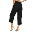 thumbnail image 5 of HDE Women's Pull On Linen Capri Cropped High Waisted Pants Black - L, 5 of 7