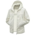 thumbnail image 1 of Mens Light Jacket Hoodie Zipper Adjustable Drawstring Sun Protection Quick Dry Summer Coat for Fishing Hiking Athletic Running Beige, 1 of 6