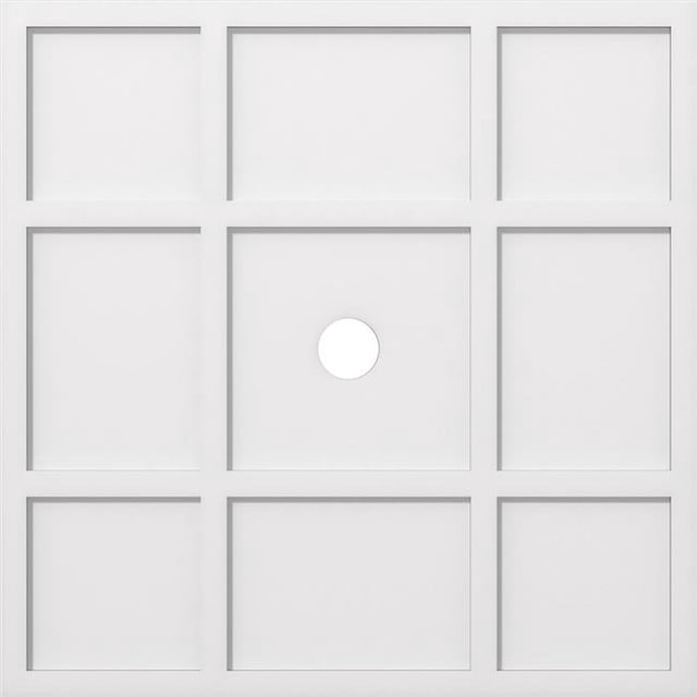 Ekena Millwork CMP34RK-03000 34 in. OD x 3 in. ID Square Rubik Architectural Grade PVC Contemporary Ceiling Medallion