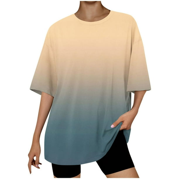 Camiseta Corta con Cuello Redondo Y Gota Del Hombro para las Mujeres