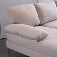 thumbnail image 4 of Royard Oaktree U-Shape Sectional Sofa Modern Modular Sofa Couch with Double Chaises & Metal Legs 4 Seats Indoor Linen Fabric Couch for Living Room, Apartment, Studio, Office,Beige, 4 of 7
