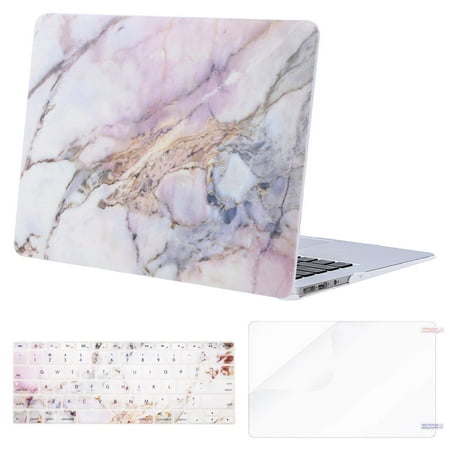 MOSISO Plastic Pattern Hard Case Shell with Keyboard Cover with Screen Protector Compatible MacBook Air 13 Inch (Model: A1369 & A1466,2010-2017 Year), Colorful Marble