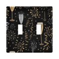 thumbnail image 2 of Dailycode Light Switch Plate Covers 3 Gang Wall Plate Plastics Outlet Covers for Kitchen Home Office Decor Champagne Fireworks and Glasses, 2 of 8