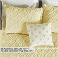 thumbnail image 3 of Better Trends 4 Piece Chenille Bedspread Set for King Bedspread 100% Cotton Lightweight Bedspread for All Season Charleston Collection - Yellow, 3 of 4