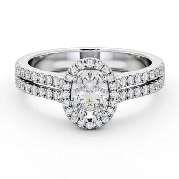 Vivid Jewel 1.5 Ct Oval Cut Lab Created Diamond Solitaire Ring for Women's - 14K White Gold Over Ring - Engagement Wedding Promise Ring for Her - Luxuries Multi-Stone Engagement Ring for Women's