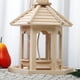 thumbnail image 5 of Comederos colgantes de madera para pájaros, comedero para pájaros con cenador de cedro, pabellón hexagonal para pájaros 21x26cm, 5 of 9