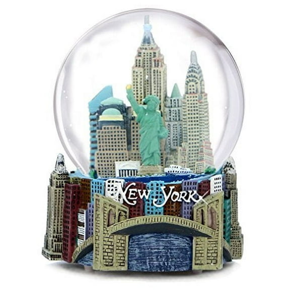 Musical New York City Snow Globe, 100mm New York City Snow Globes, 5.5 Inches Tall, Plays New York, New York