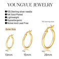thumbnail image 7 of YEUOYEA 3 Pairs Small Gold Hoop Earrings Set for Women, 14K Gold Plated Hypoallergenic Huggie Hoops, Jewelry Gift, 7 of 7