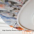 thumbnail image 3 of GFDYREE Round Vinyl Fitted Tablecloth with Flannel Backing Elastic Edge Plastic Table Cover Waterproof Table Cloth Stain-Resistant Wipeable for 45"-56" Round Table, 3 of 7
