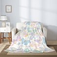 thumbnail image 2 of Throw Blanket for Couch Sofa and Bed, Colorful butterfly B Super Soft Plush Throw Blanket, Fuzzy Cuteness Comfy Warm Washable Flannel Blanket & Throws for All Season 60"x50", 2 of 5